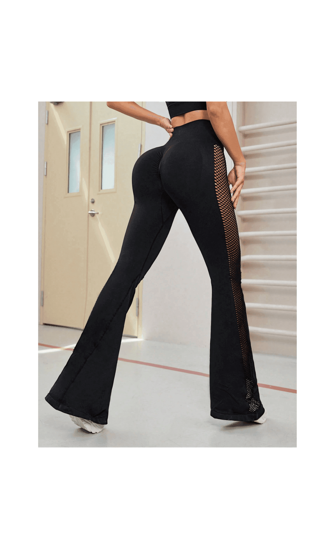 Fierce Mesh Flare Leggings - THE REAL REBELS