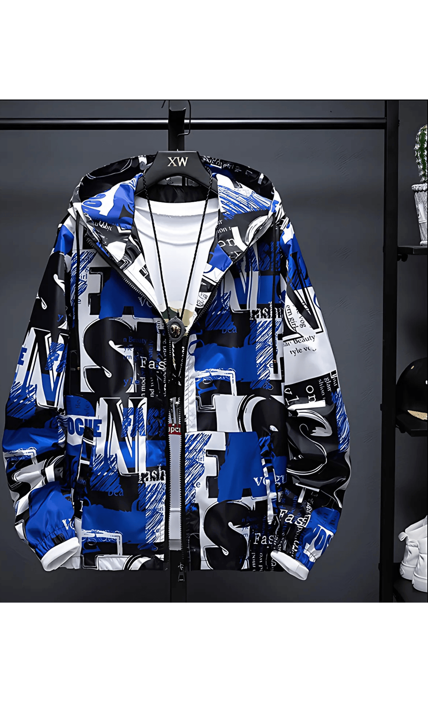 THE REAL REBELS Tracksuit Blue / M Camouflage Print Jacket